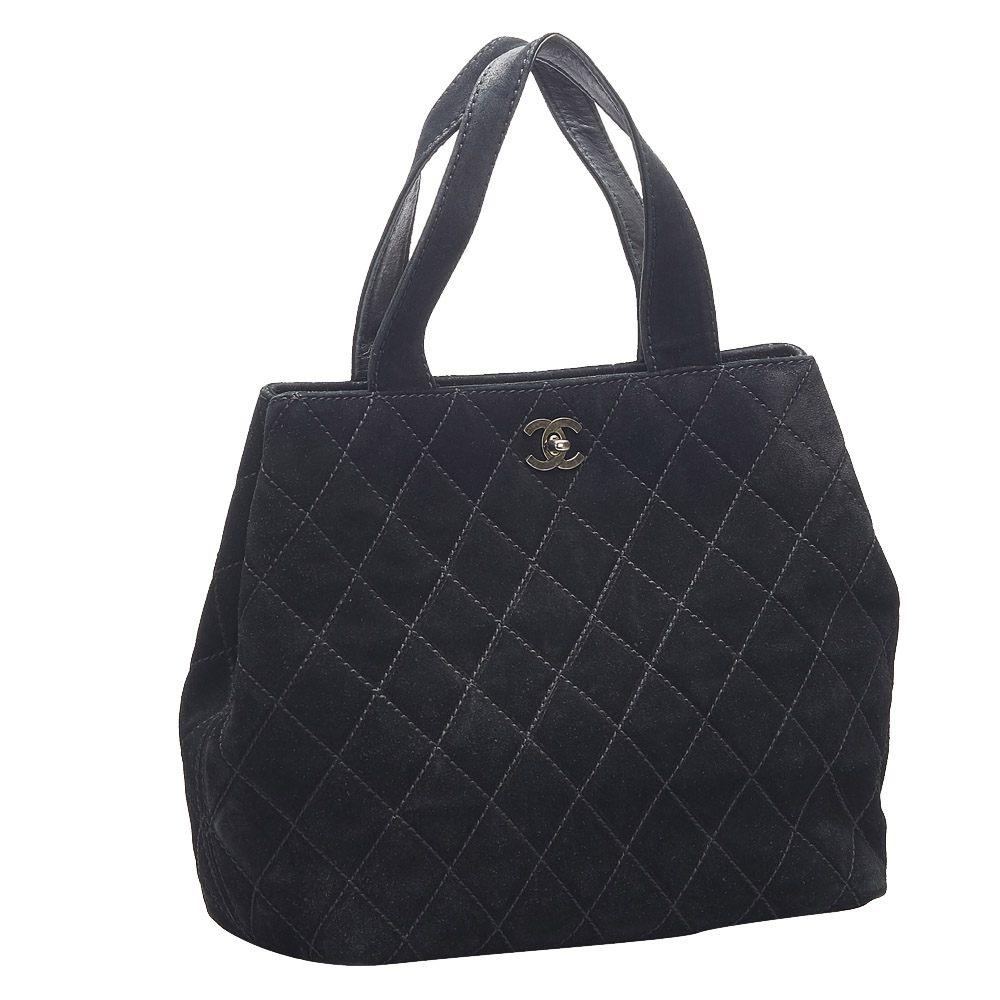 

Chanel Black Suede Vintage CC Tote Bag