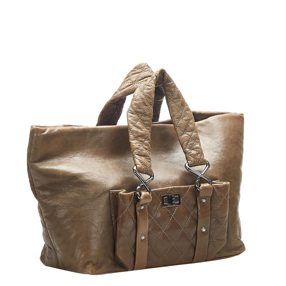 

Chanel Brown Lambskin Leather 8 Knots Hobo Bag