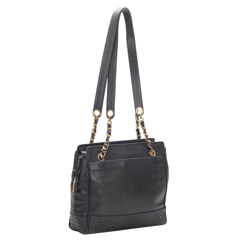 

Chanel Black Caviar Leather Medium Shopping Tote Bag