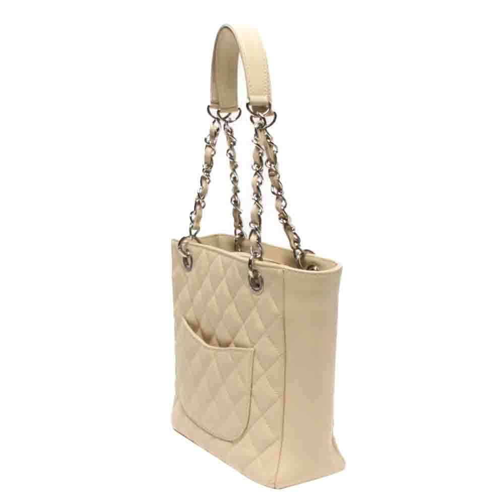 

Chanel Beige Caviar Leather Timeless Petite Shopping Tote Bag