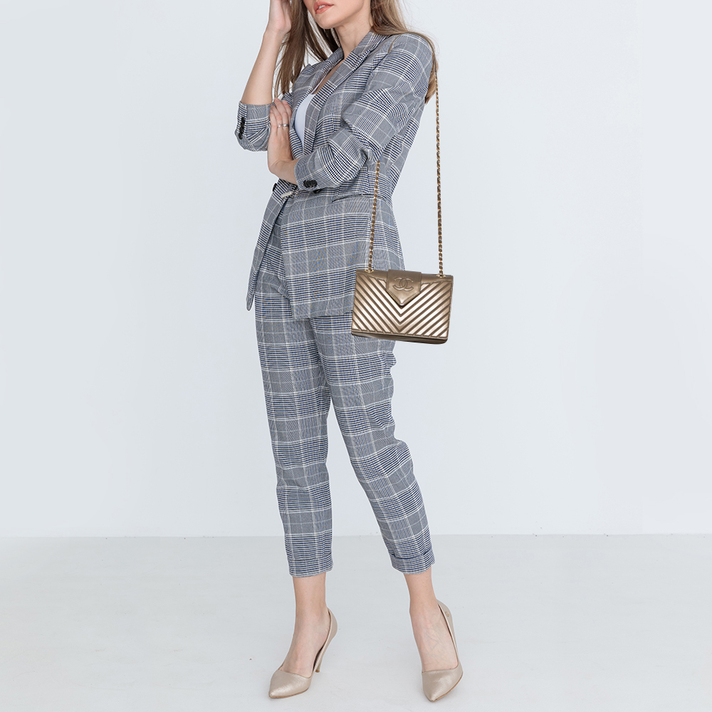

Chanel Bronze Quilted Leather Collar and Tie Flap Bag, Brown