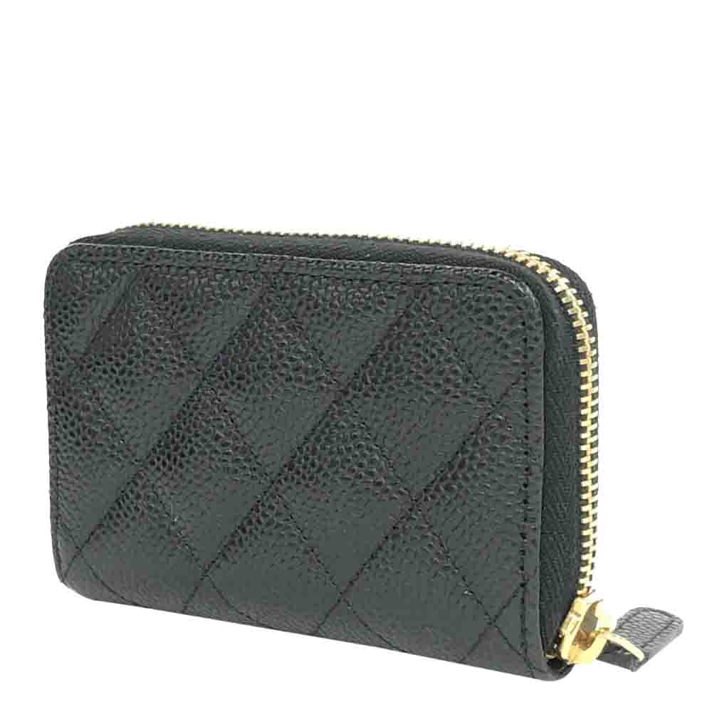 

Chanel Black Quilted Leather Iridescent Zipped Coin Pouch