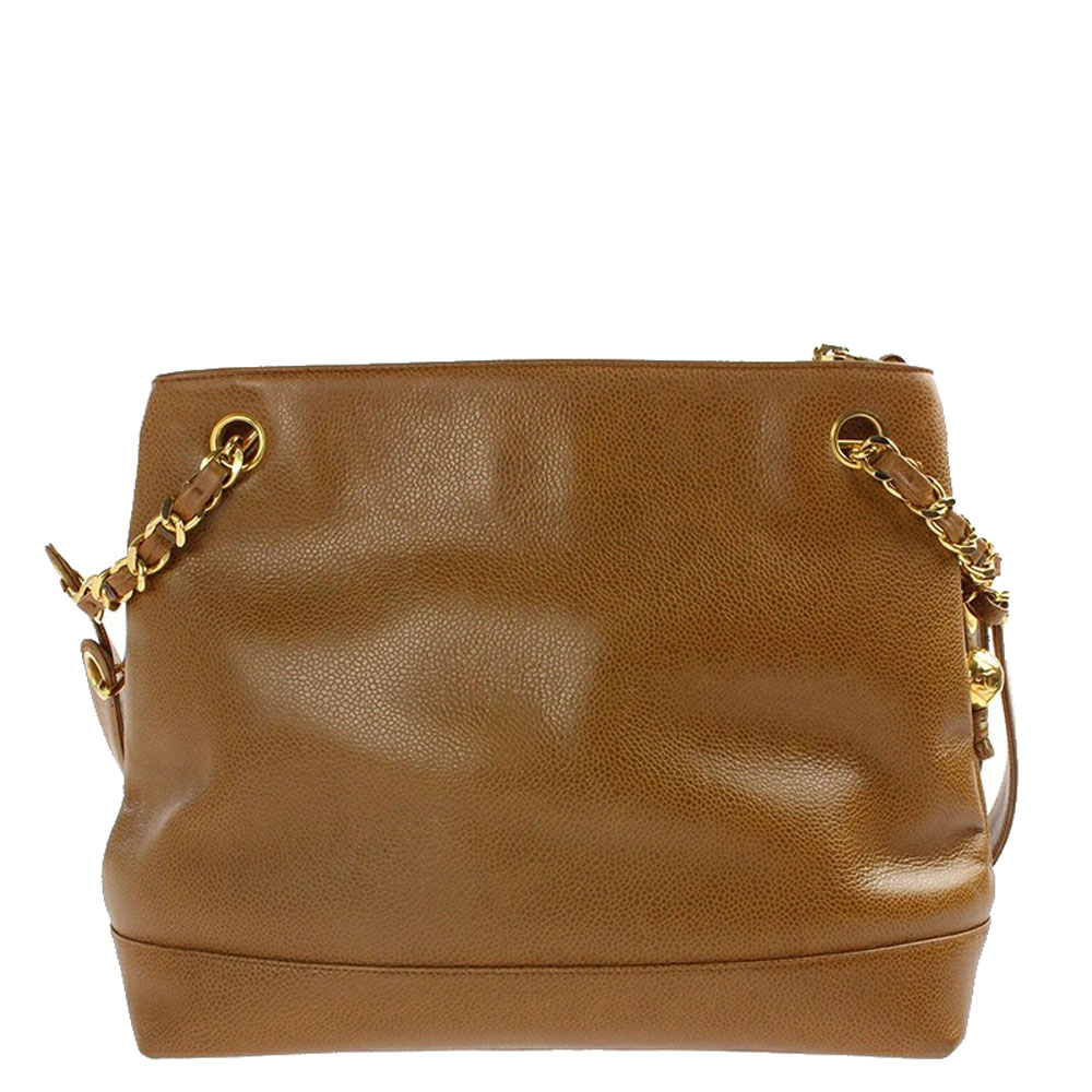 

Chanel Brown Leather Vintage CC Bag