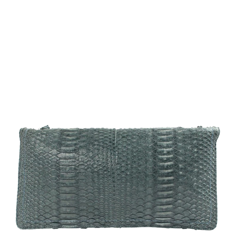 

Chanel Green Python Leather Sensual CC Clutch Bag