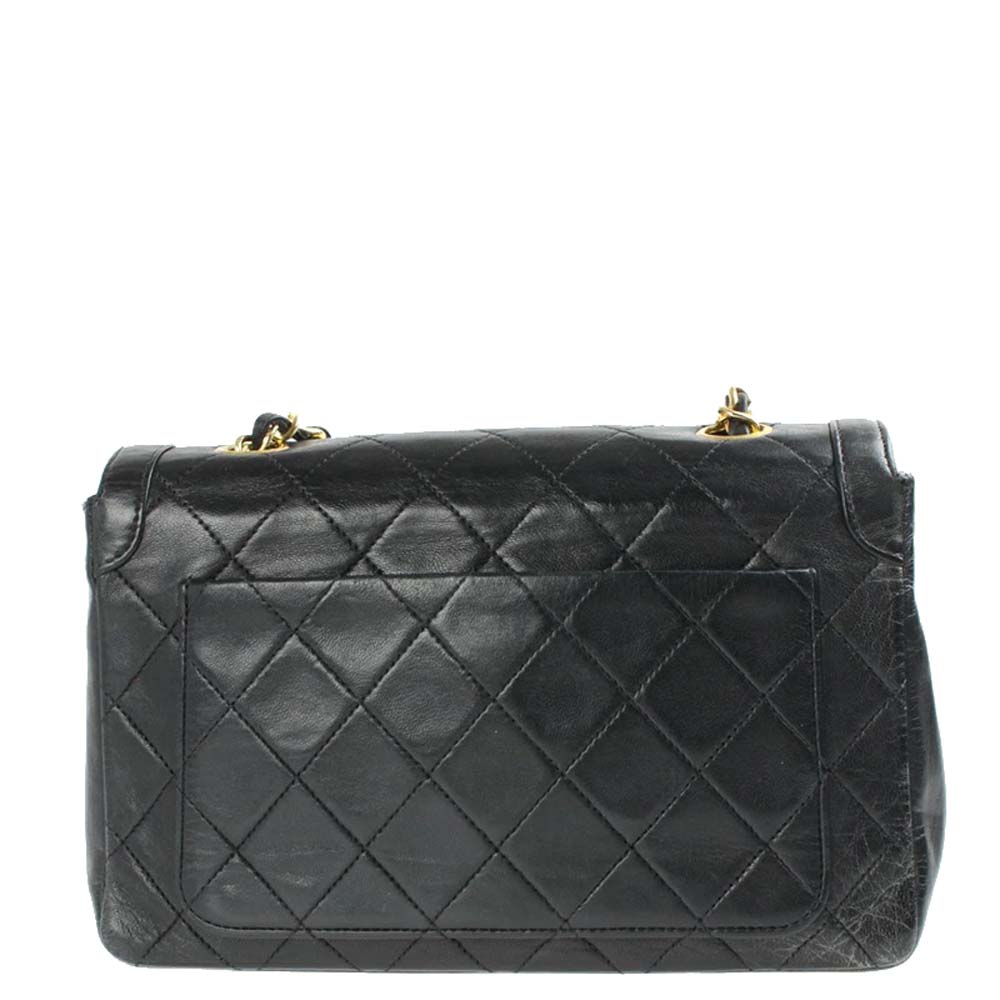

Chanel Black Quilted Lambskin Leather Vintage Flap Bag