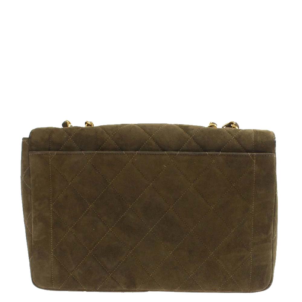 

Chanel Brown Suede Vintage Flap Bag