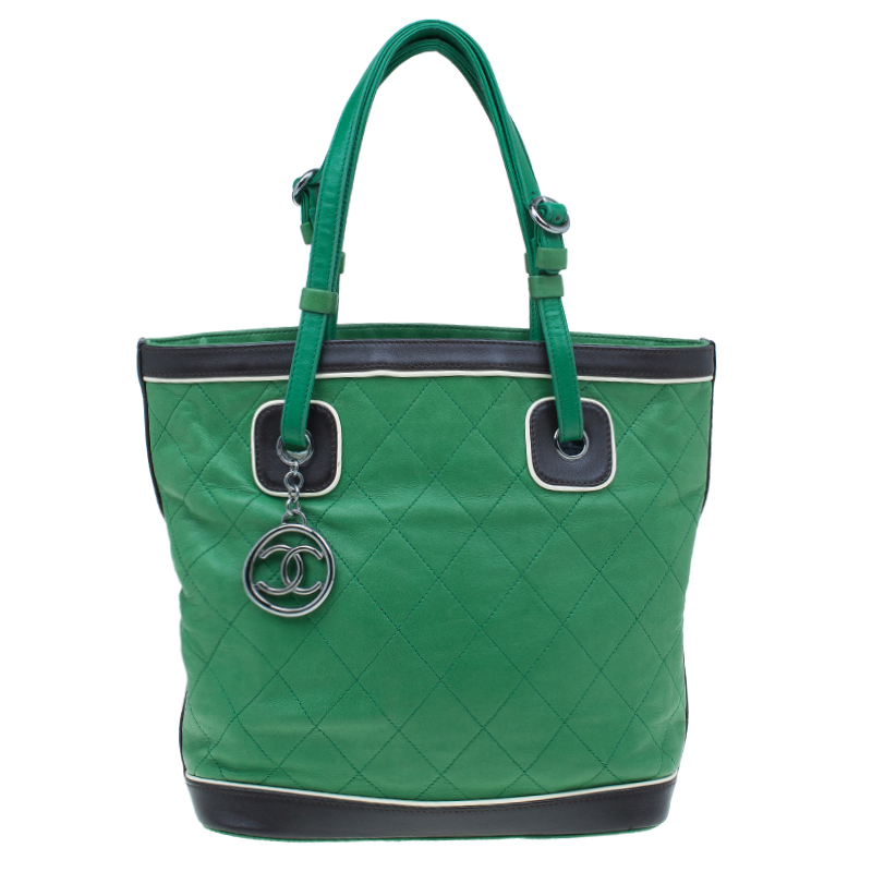 Chanel Green Quilted Leather Country Club Tote Bag