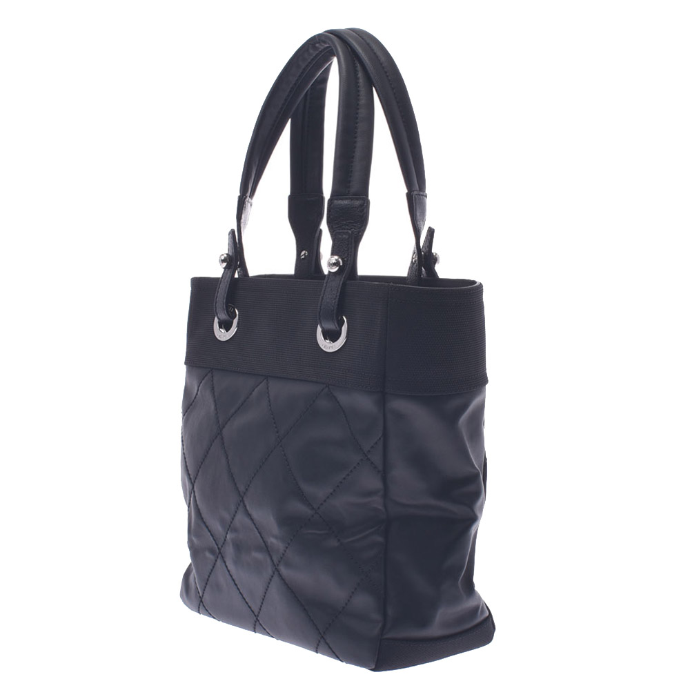 

Chanel Black Leather Paris Biarritz Tote PM Bag