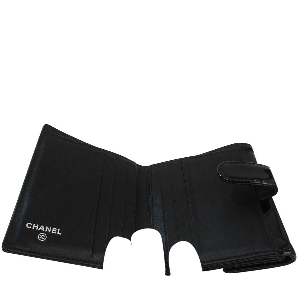 

Chanel Black Patent Leather CC Wallet