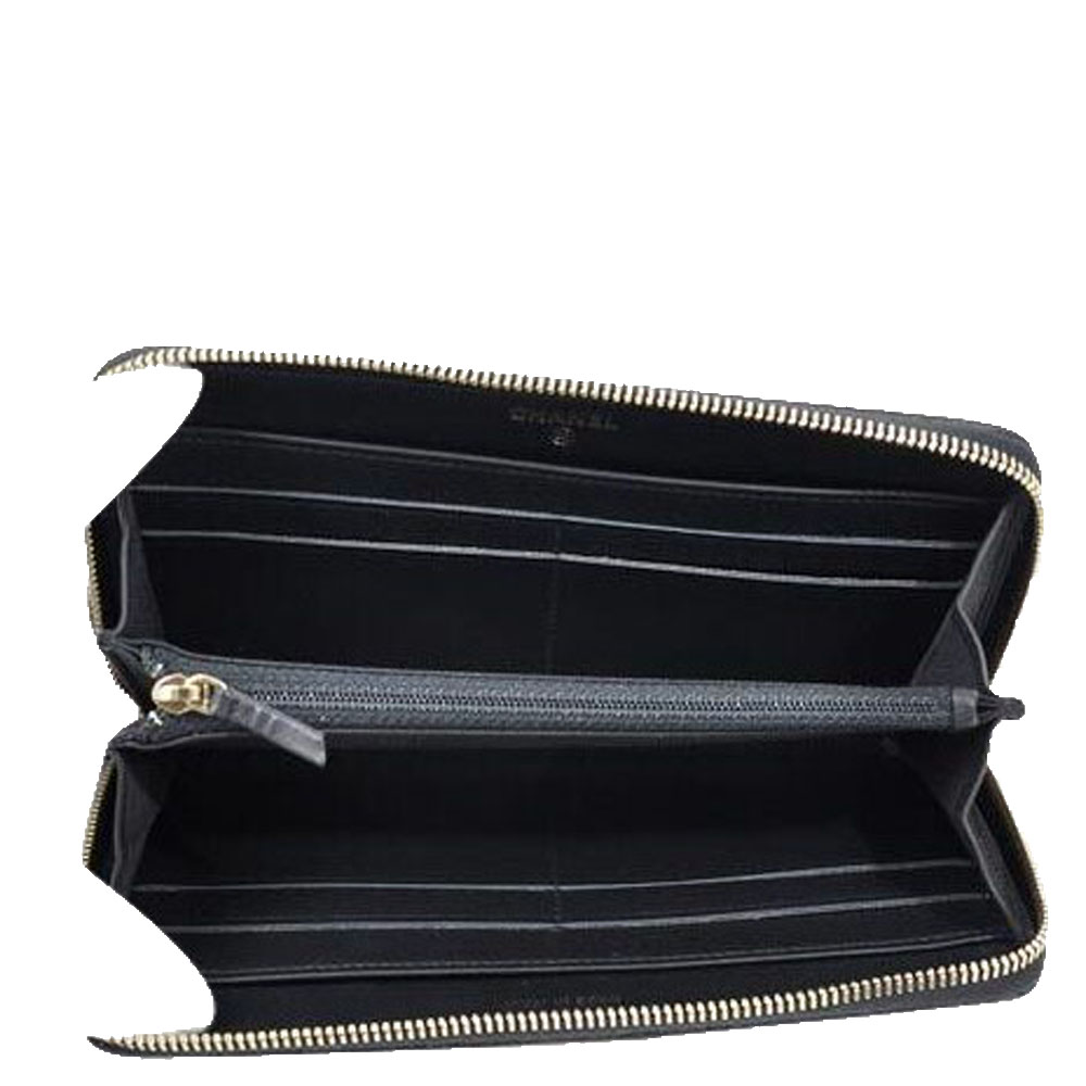 

Chanel Black Leather Zip Around Wallet
