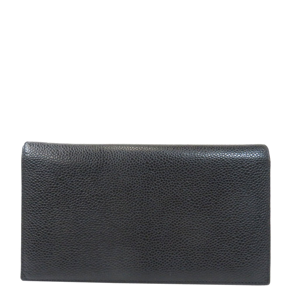Pre-owned Chanel Black Caviar Leather Wallet