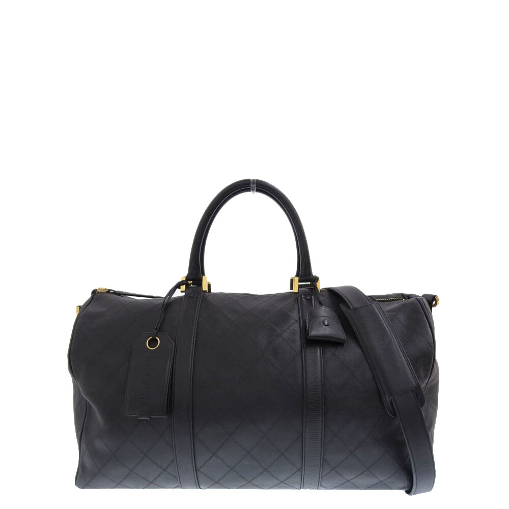 Pre-owned Chanel Black Leather Boston Bag
