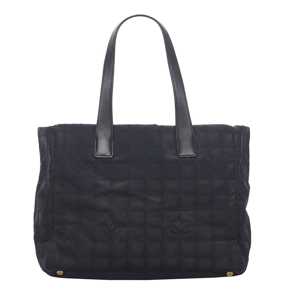 Pre-owned Chanel Black Nylon Travel Line Tote Bag