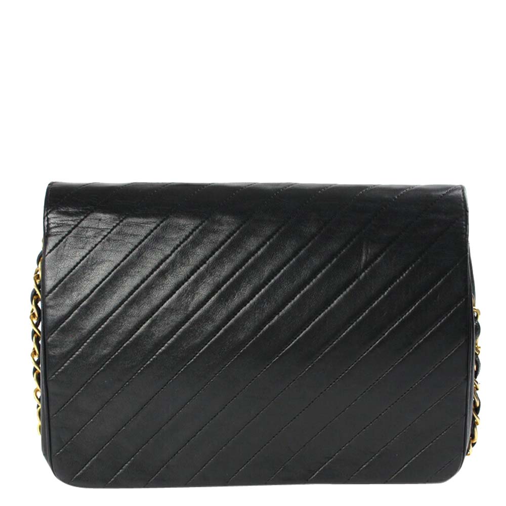 

Chanel Black Quilted Leather Vintage Crossbody Bag