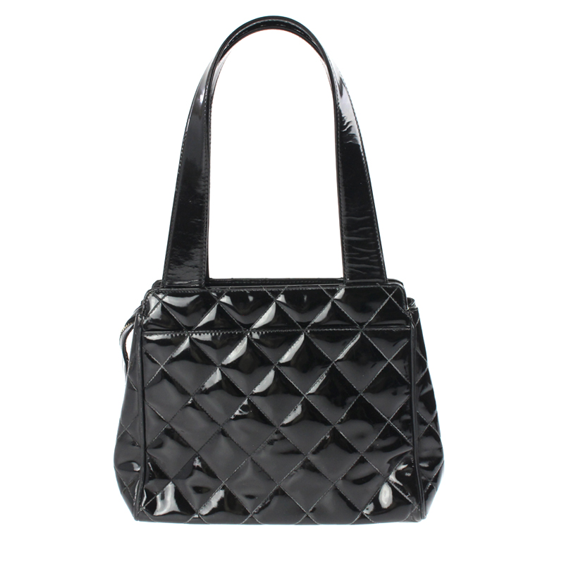 

Chanel Black Patent Leather CC Shoulder Bag