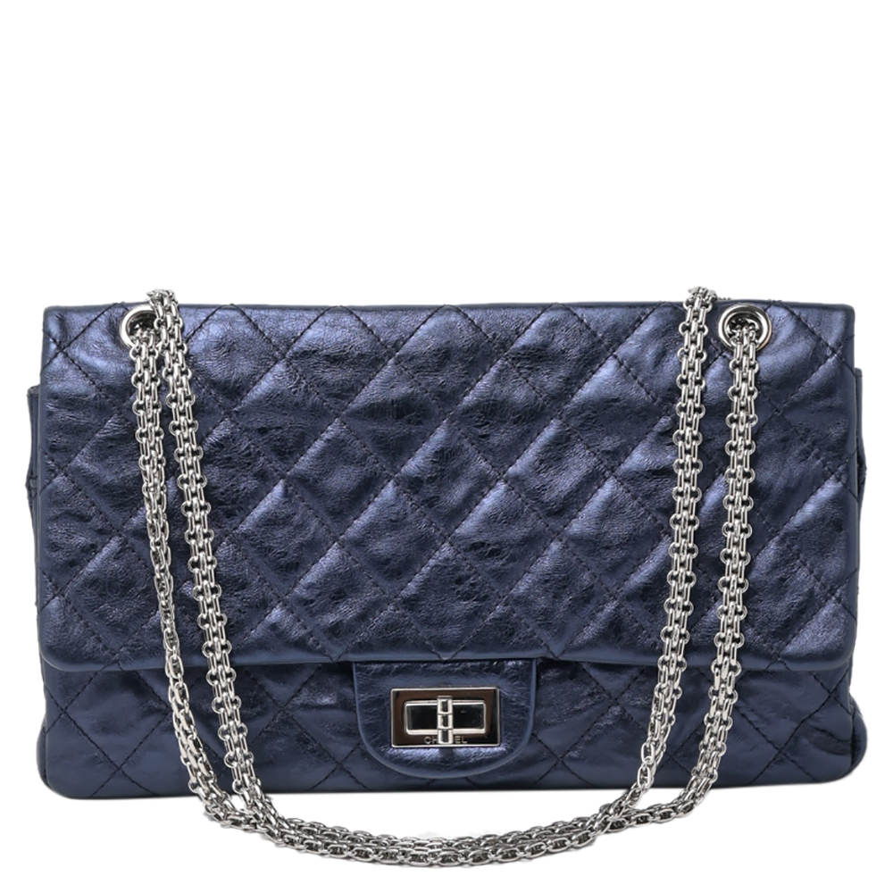 

Chanel Blue Calfskin Leather Reissue 2.55 Classic 227 Flap Bag