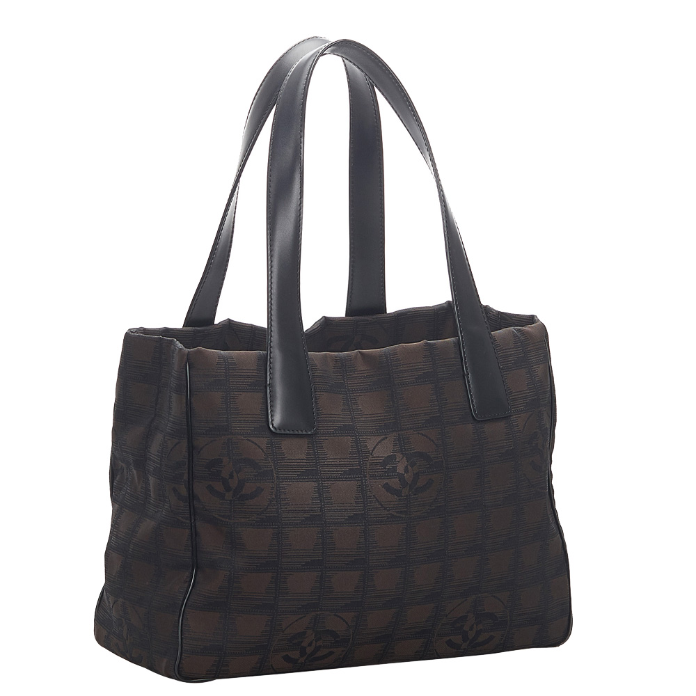 

Chanel Brown/Black Nylon New Travel Line Tote Bag