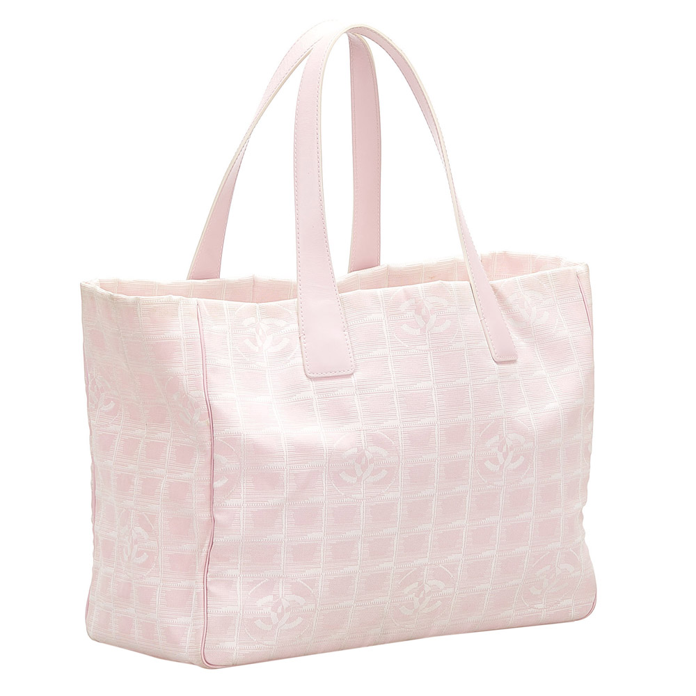 

Chanel Pink/Light Pink Nylon Travel Line Tote Bag