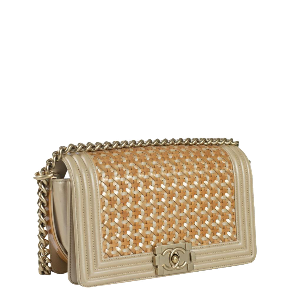 

Chanel Beige Leather Boy Shoulder Bag