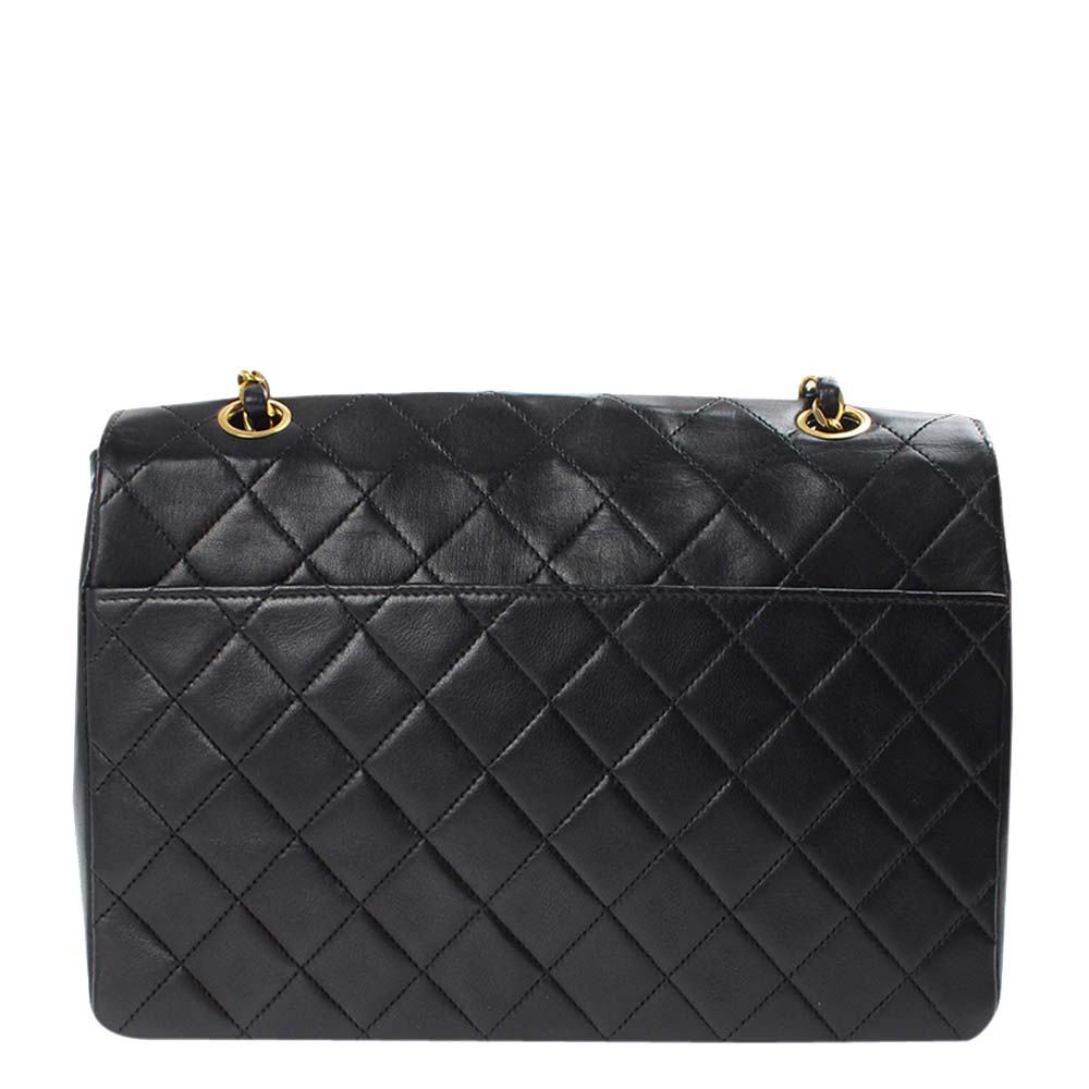 

Chanel Black Leather Vintage Flap Bag