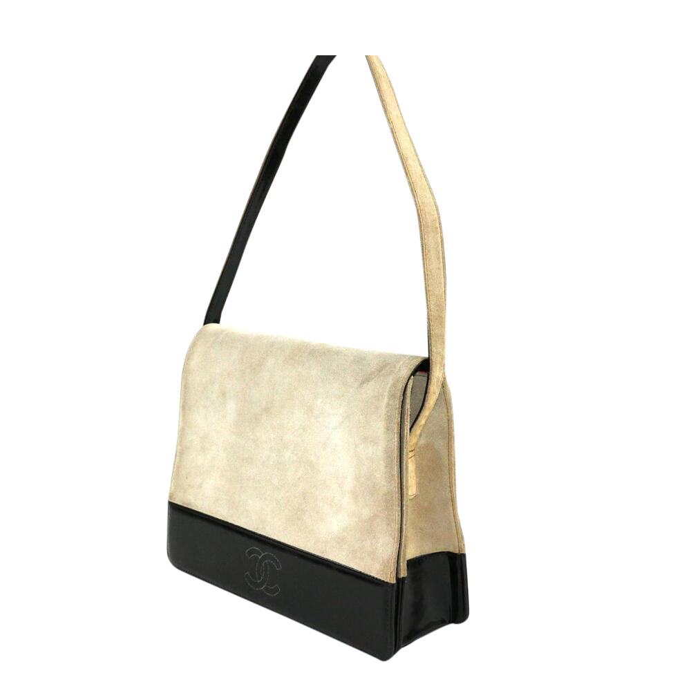 

Chanel Beige Suede and Patent Leather Vintage Bag