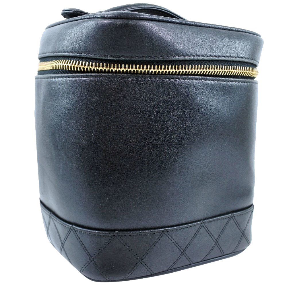 

Chanel Black Leather Vintage Vanity Bag