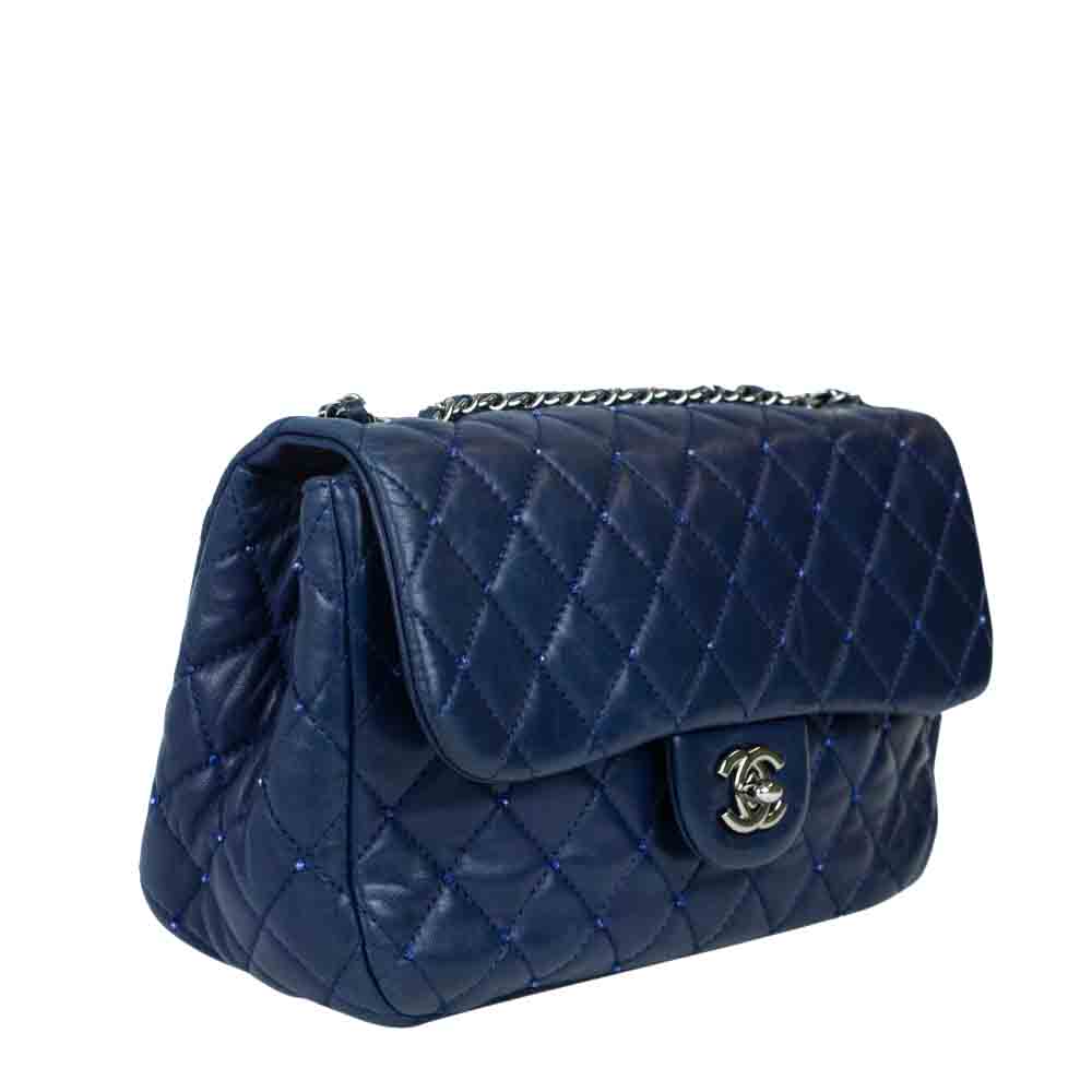 

Chanel Blue Leather Timeless Shoulder Bag