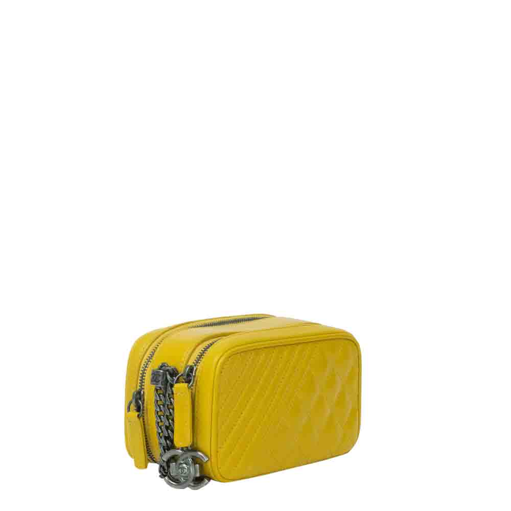 

Chanel Yellow Leather Coco Boy Camera Bag