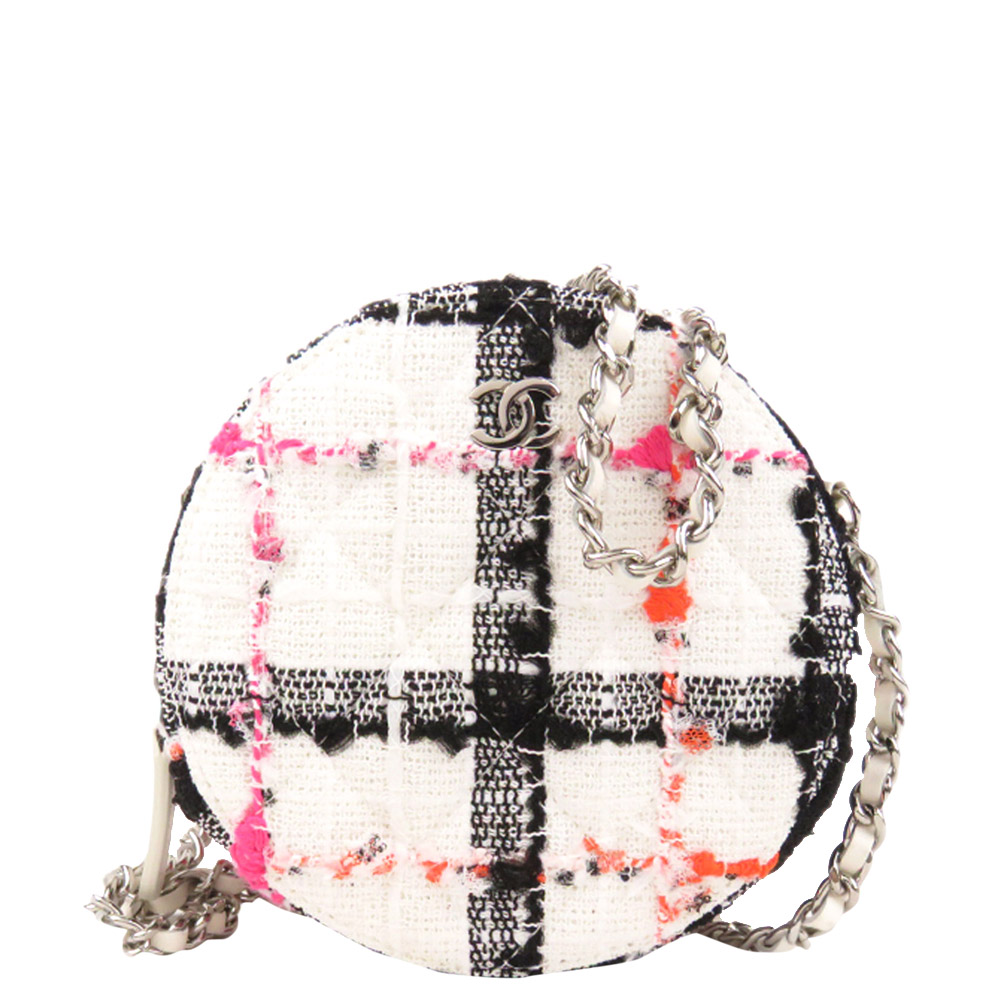 

Chanel White Tweed Round As Earth Vintage Crossbody Bag, Multicolor