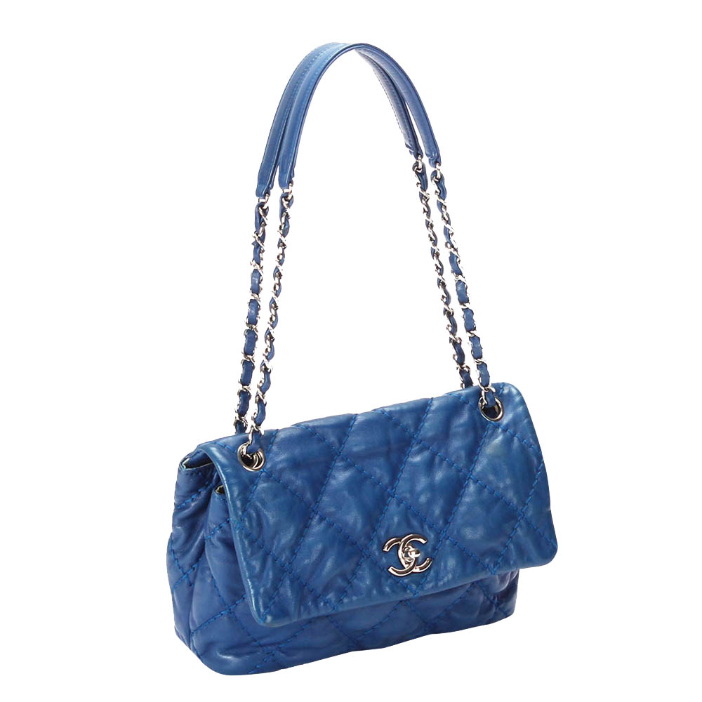 

Chanel Blue Leather CC Wild Stitch Shoulder Bag