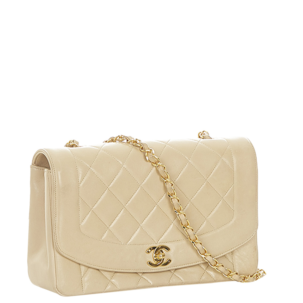 

Chanel Beige Leather Medium Diana Flap Shoulder Bag