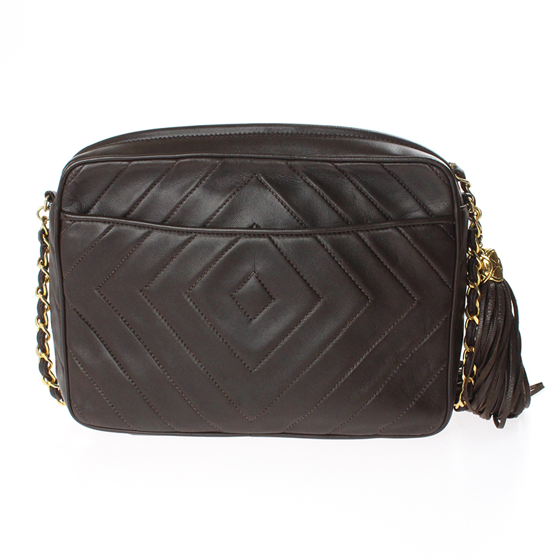 

Chanel Brown Leather CC Tassel Camera Bag