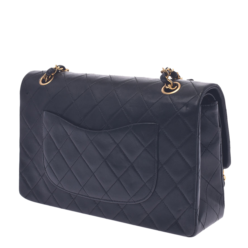 

Chanel Black Lambskin Leather Flap Bag