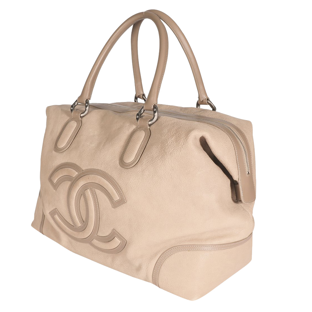 

Chanel Beige Leather CC Weekend Bag