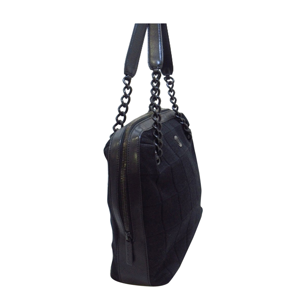 

Chanel Black Cotton Shoulder Bag