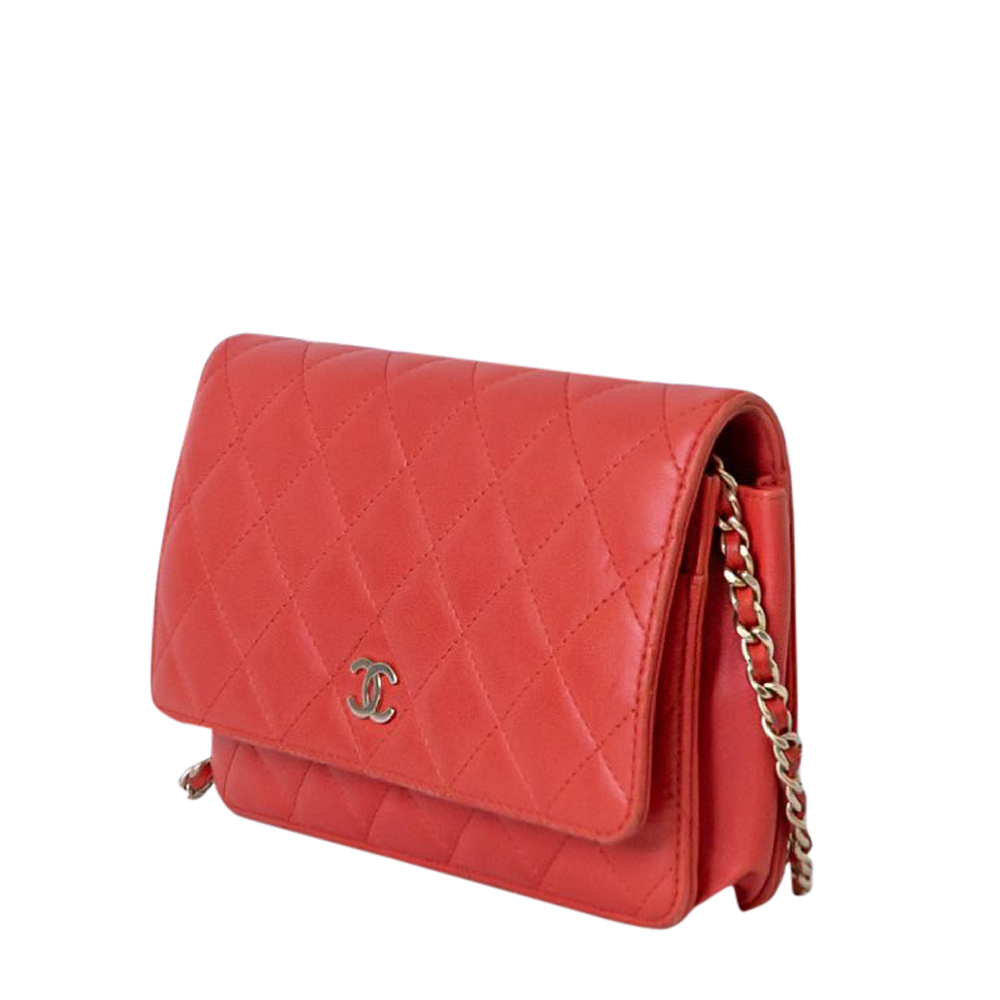 

Chanel Red Leather Wallet on Chain Bag