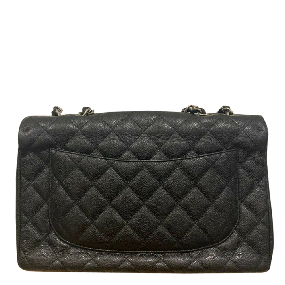 

Chanel Black Caviar Leather Jumbo Single Flap Bag