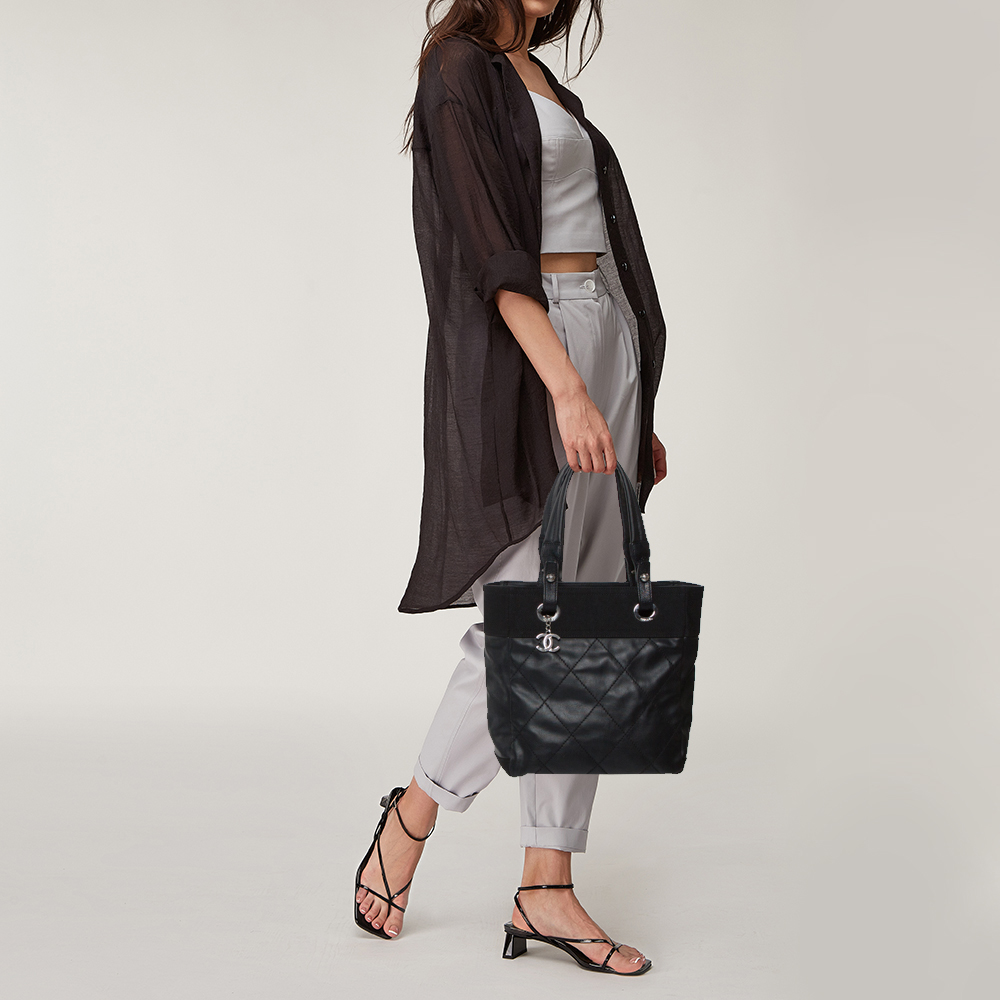 

Chanel Black Quilted Coated Canvas and Canvas Paris Biarritz Tote