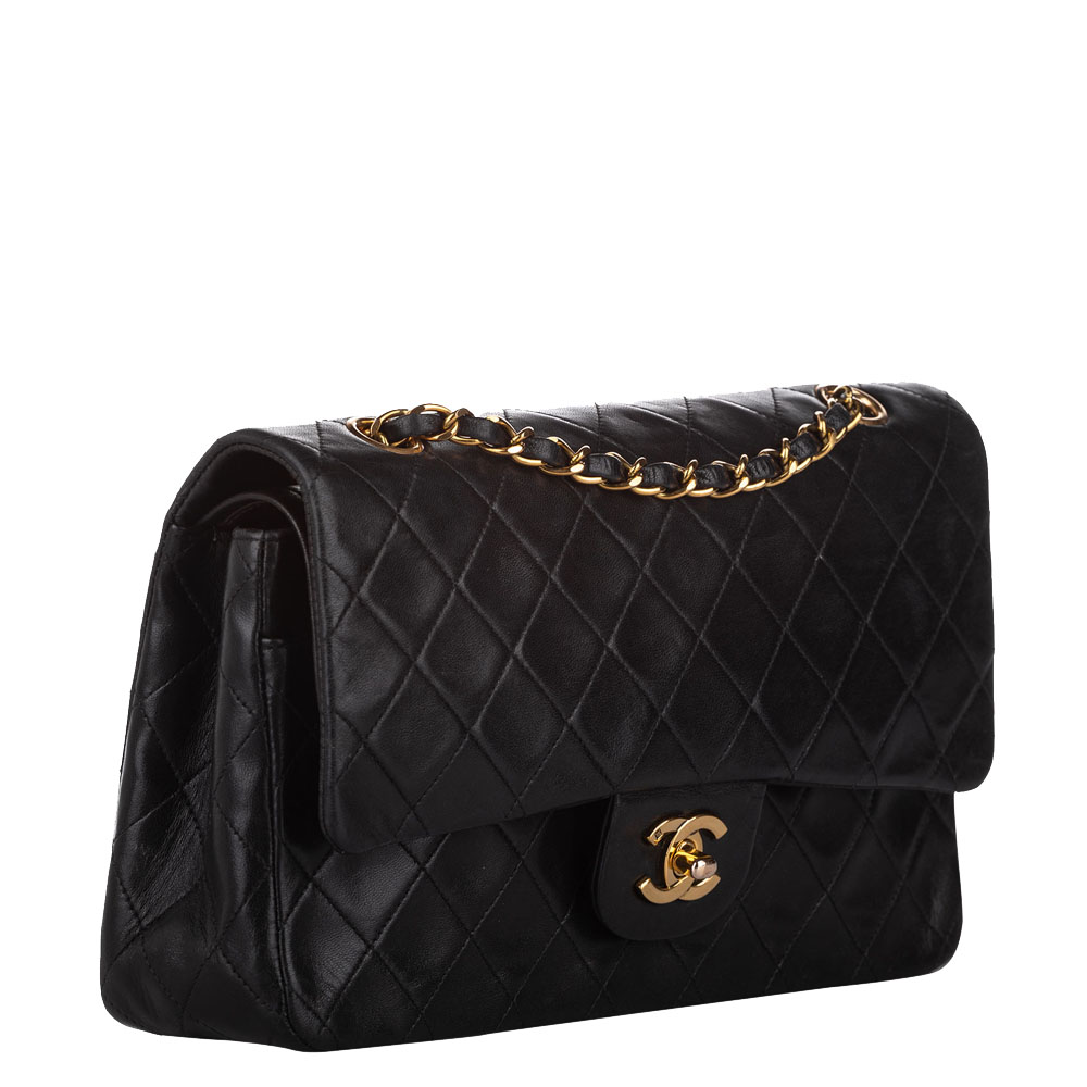 

Chanel Black Lambskin Leather Classic  Double Flap Bag