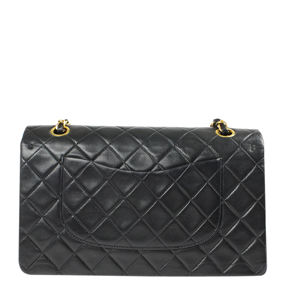 

Chanel Black Lambskin Leather Classic Double Flap Bag