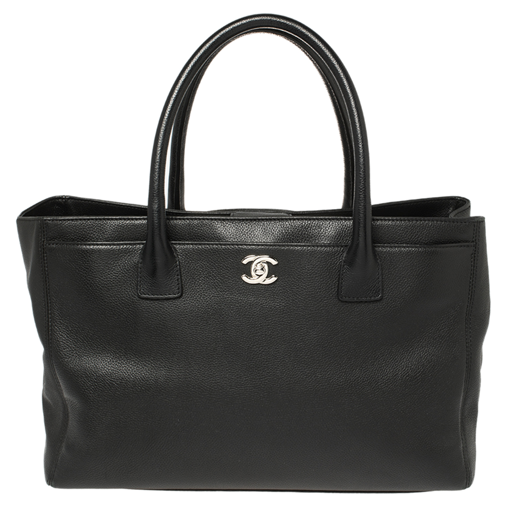 Chanel Black Leather Executive Cerf Tote