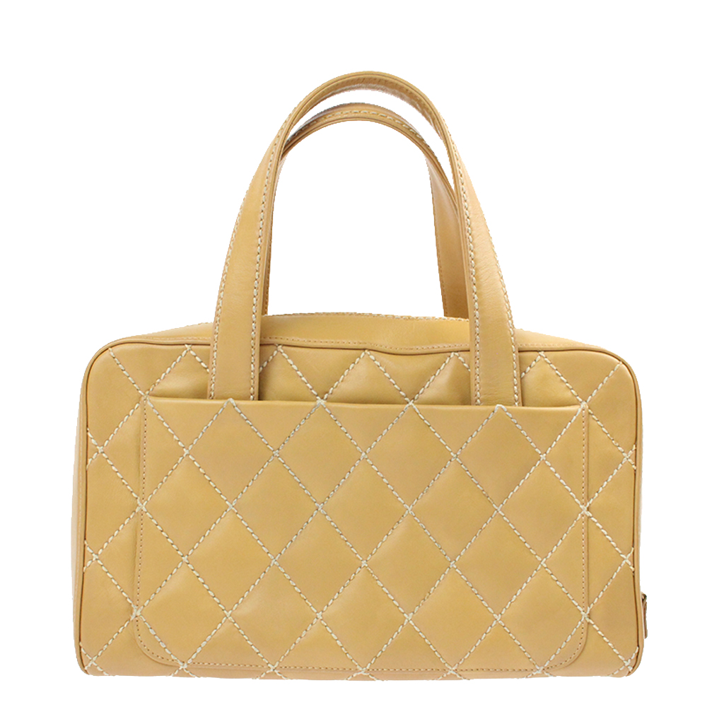 

Chanel Beige Leather Wild Stitch Bag