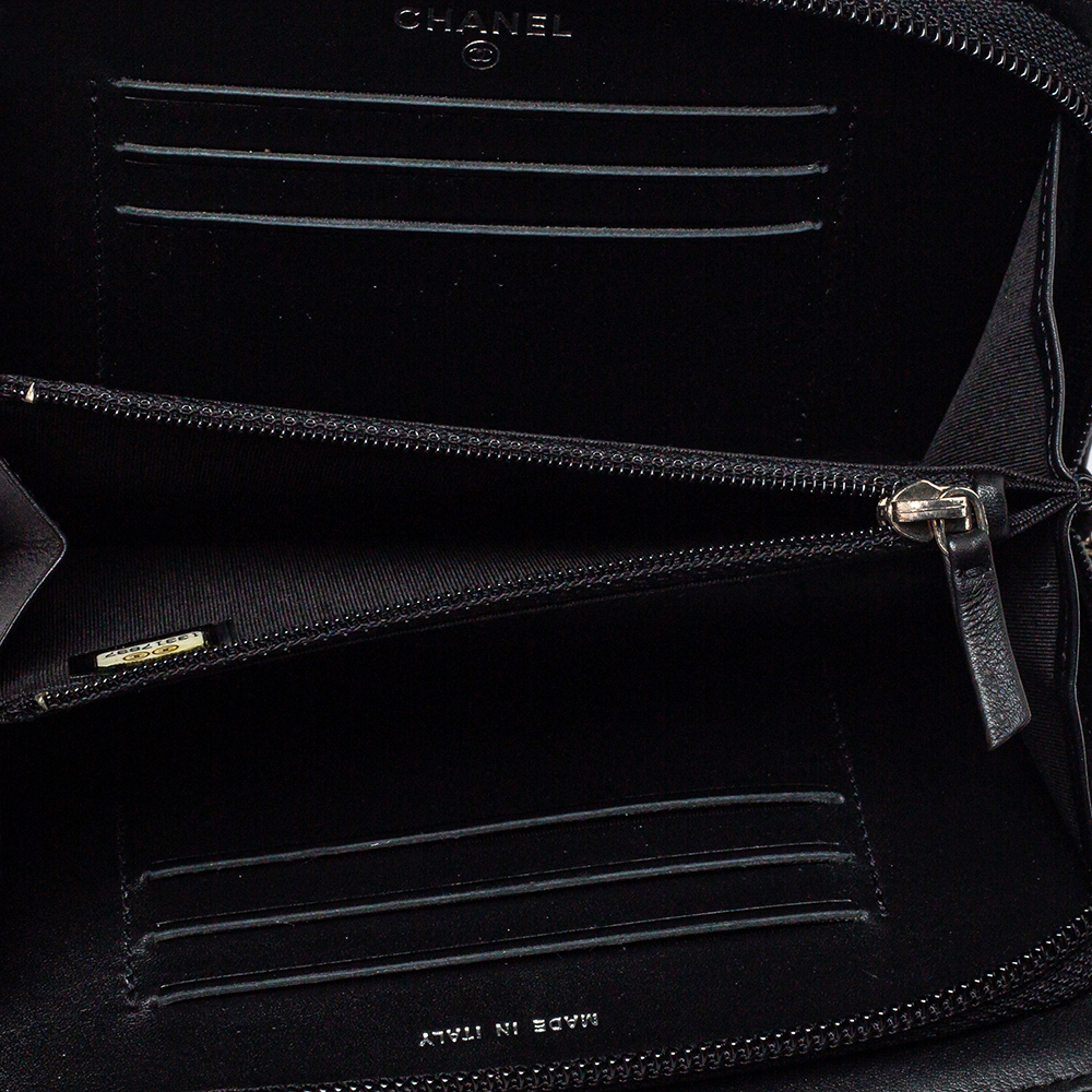 

Chanel Black Patent Leather Trousse Maquil Wallet