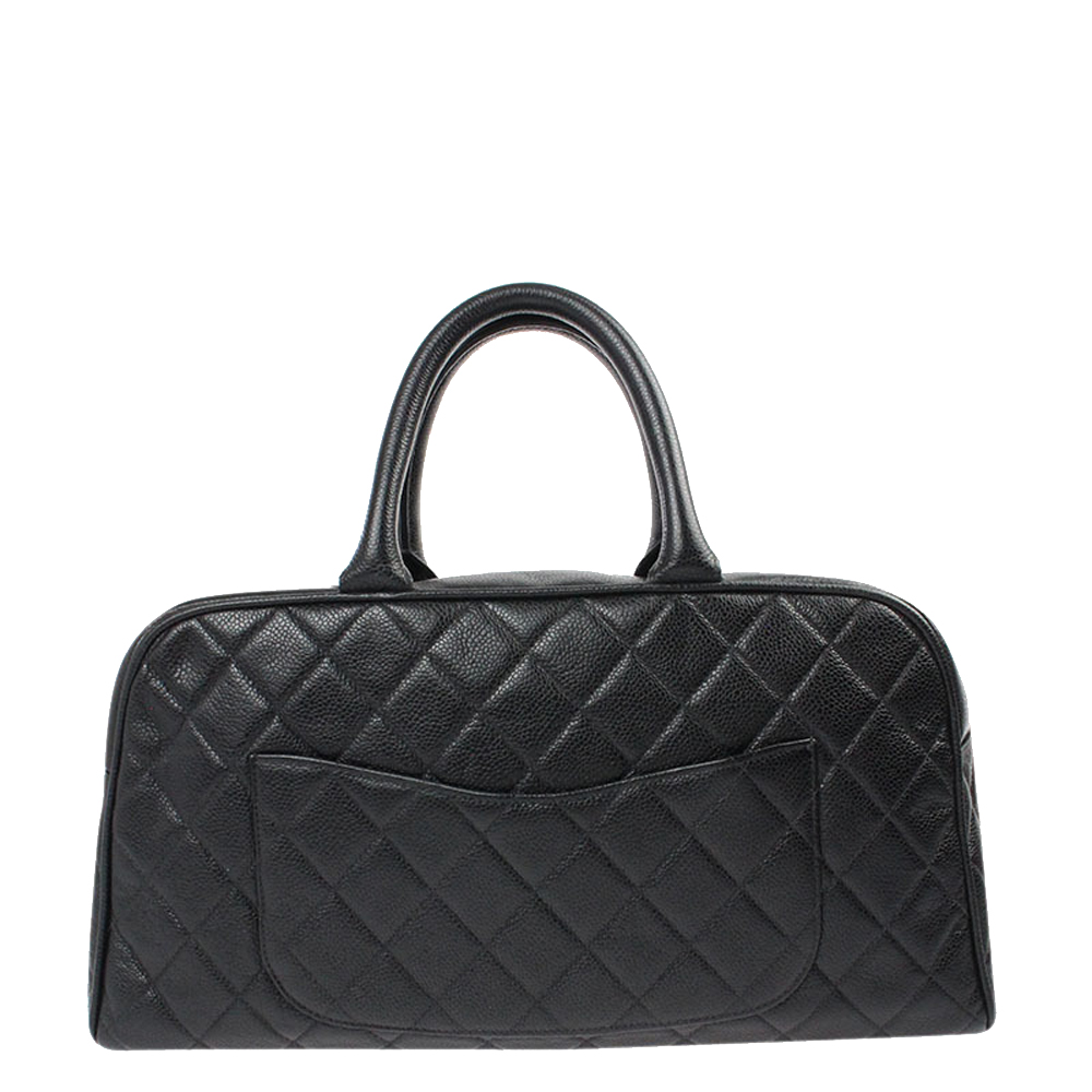 

Chanel Black Leather Vintage CC Bowling Bag