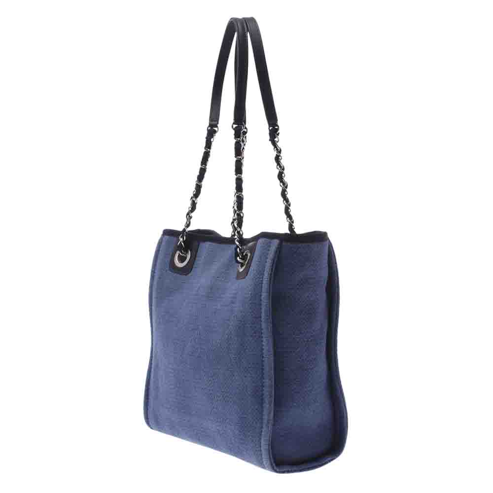 

Chanel Blue Canvas Deauville Tote PM Bag