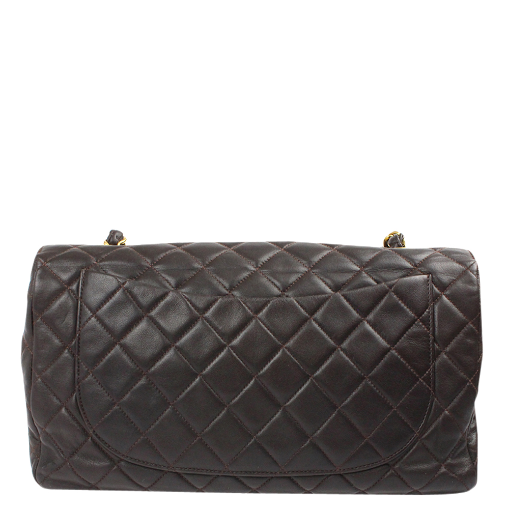 

Chanel Brown Quilted Lambskin Leather Single Flap Bag