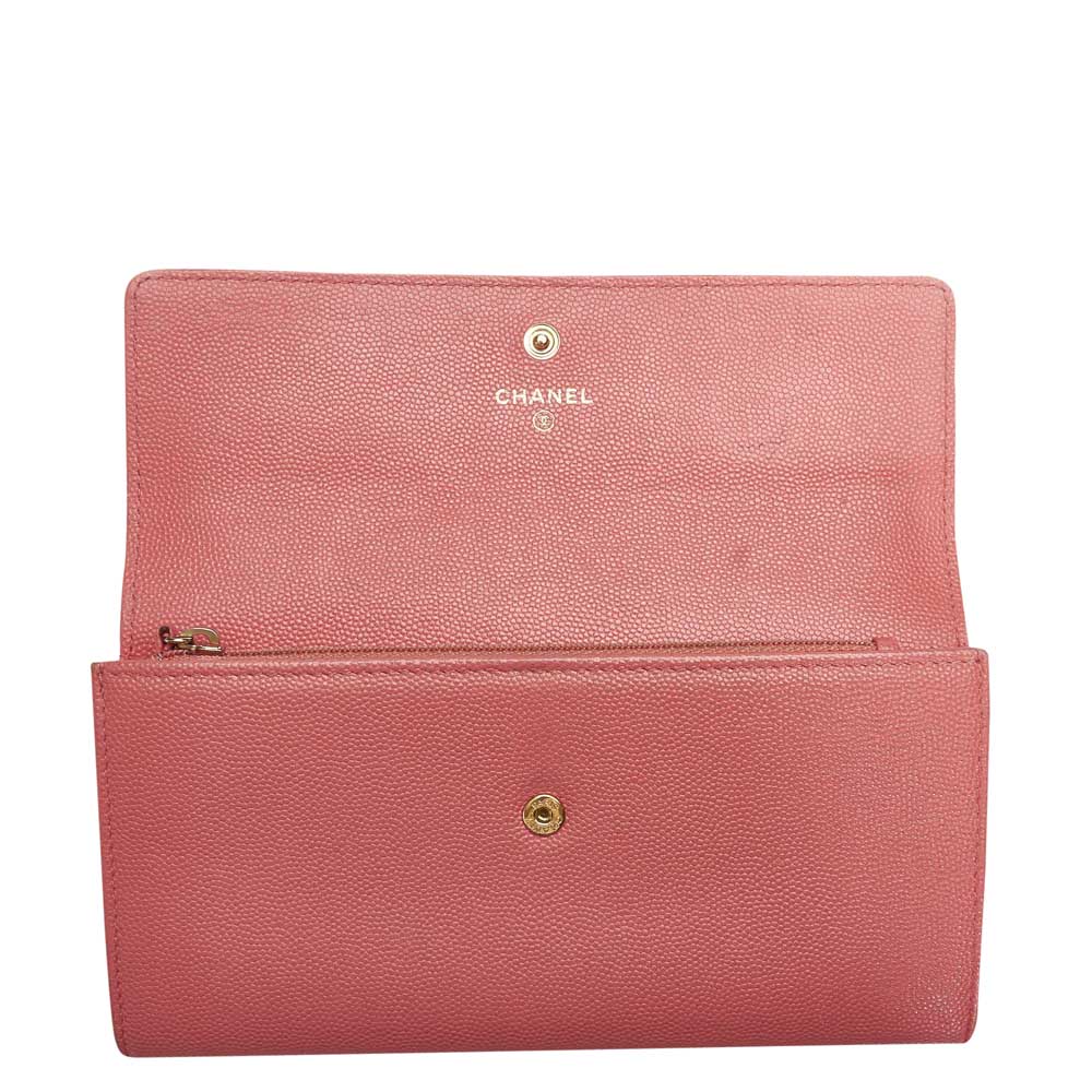 

Chanel Pink Leather Continental Wallet