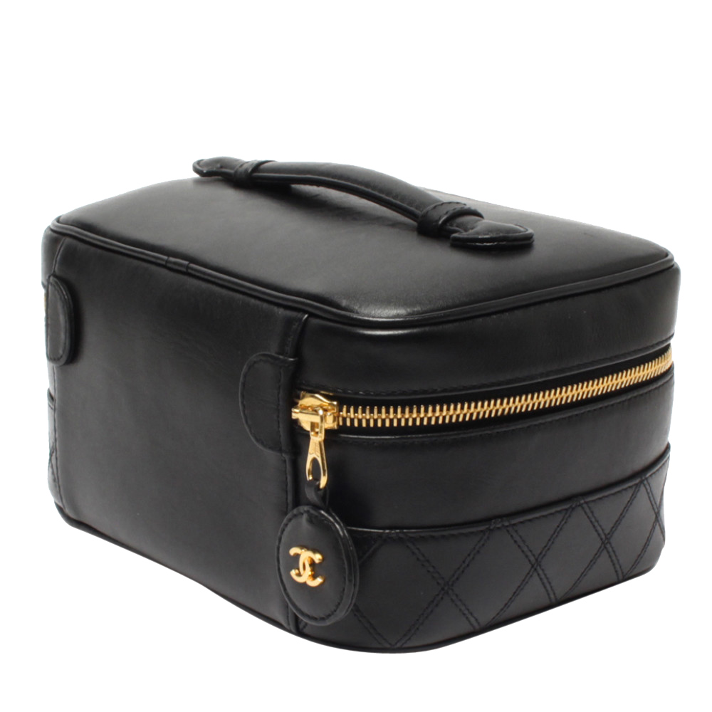 

Chanel Black Leather Vanity Bag