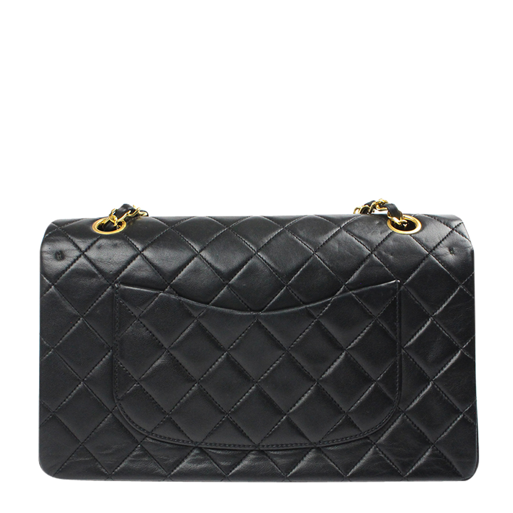 

Chanel Black Quilted Lambskin Leather Double Flap Bag