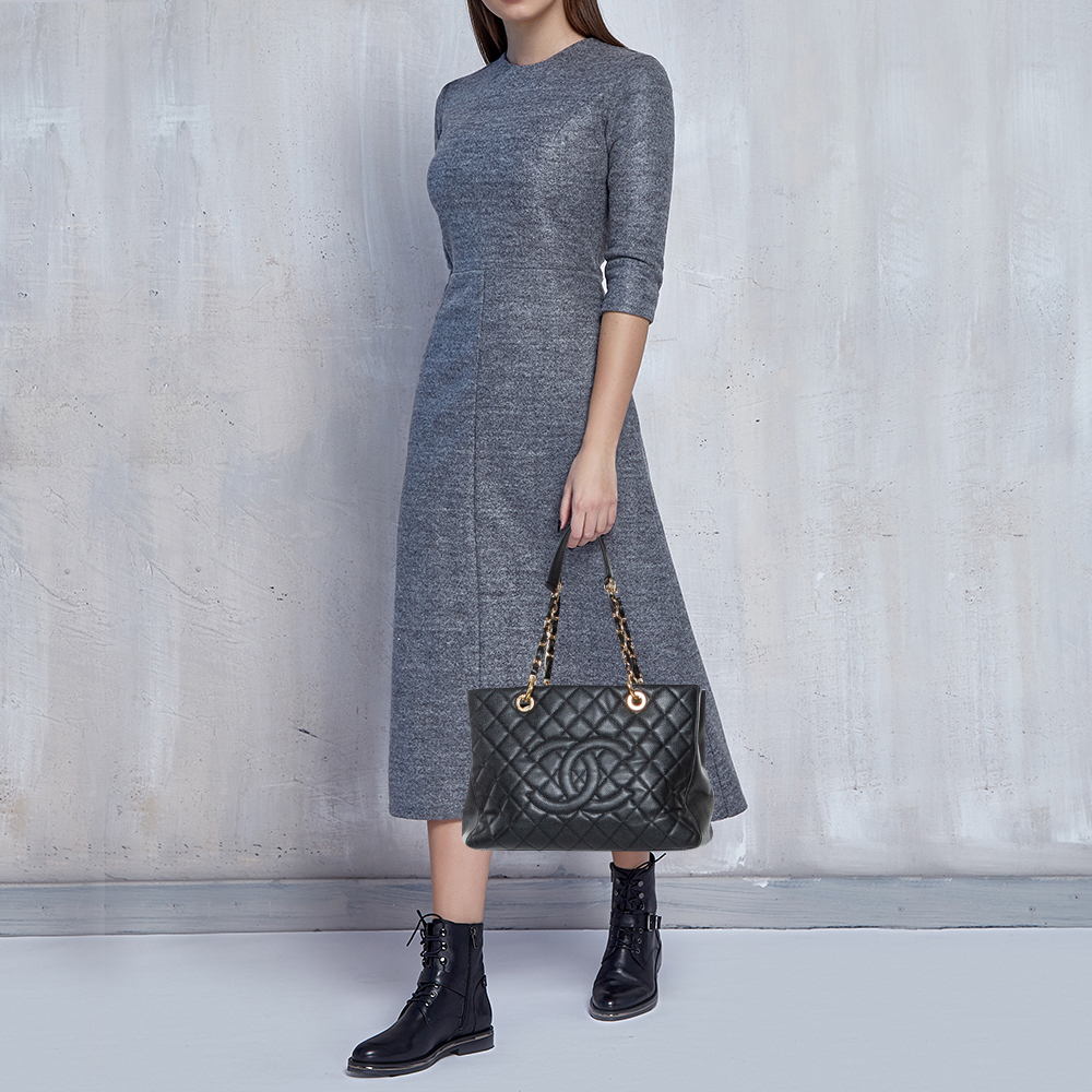 

Chanel Black Quilted Caviar Leather Grand Shopper Tote